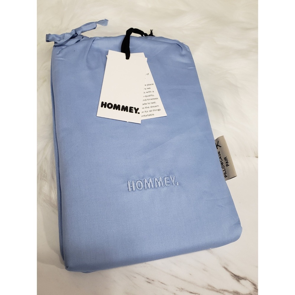 NEW SET PAIR TWO HOMMEY King Size RIVIERA BLUE PILLOWCASES